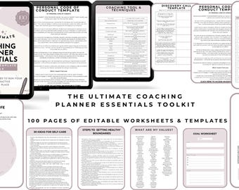 The Ultimate Coaching Planner Essentials Toolkit & Template Bundle - 100 pages!