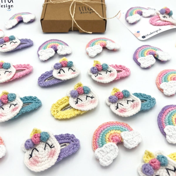 Babyhug Snap Clips Unicorn Theme Pack of 6- Multicolor