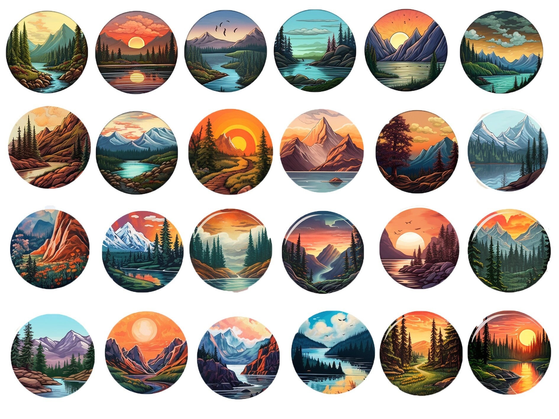 24 Pcs Stickers/ Unique Panoramic Views - Etsy