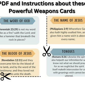 20 Biblische Waffenkarten | Mächtige Waffen für Ihre Gebete |Digitaler Download | Druckbare Karteikarten|Erklärungen auswendig lernen.