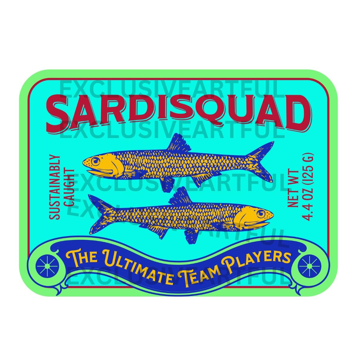Sardisquad Png, Sardinen Png, Sublimation Png, digitaler Download, Sardinen in Dosen, lustige Sardine, Sardinen Design, Sardinen Png für Tshirt.
