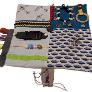 Activiteitenmat dementie/Fiddle-mat/Fidgetkussen/Sensory Mat (oorlogsvliegtuigen)