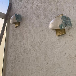 Galazio wall applique Ceramic and blue stone image 4