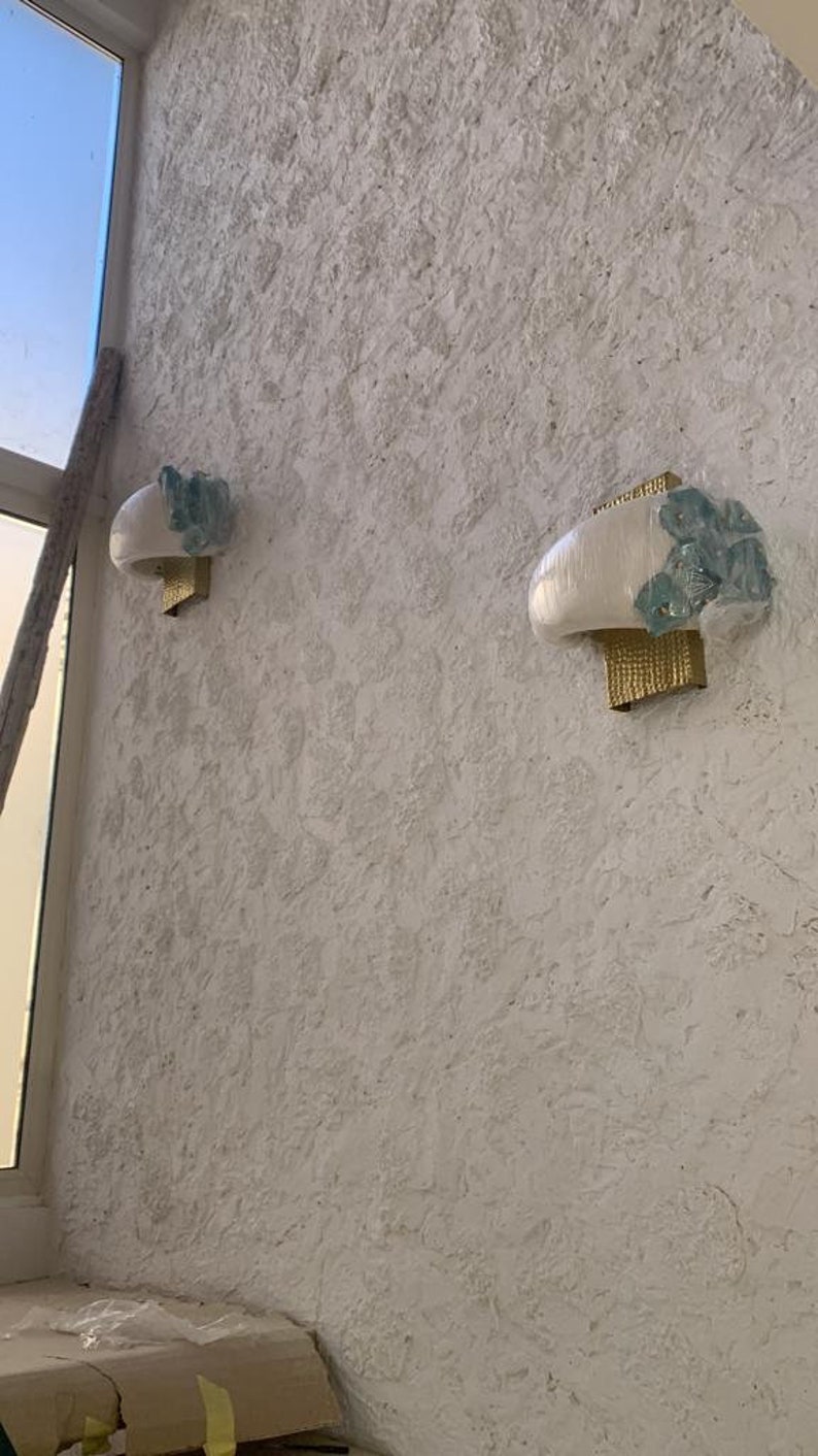 Galazio wall applique Ceramic and blue stone image 4