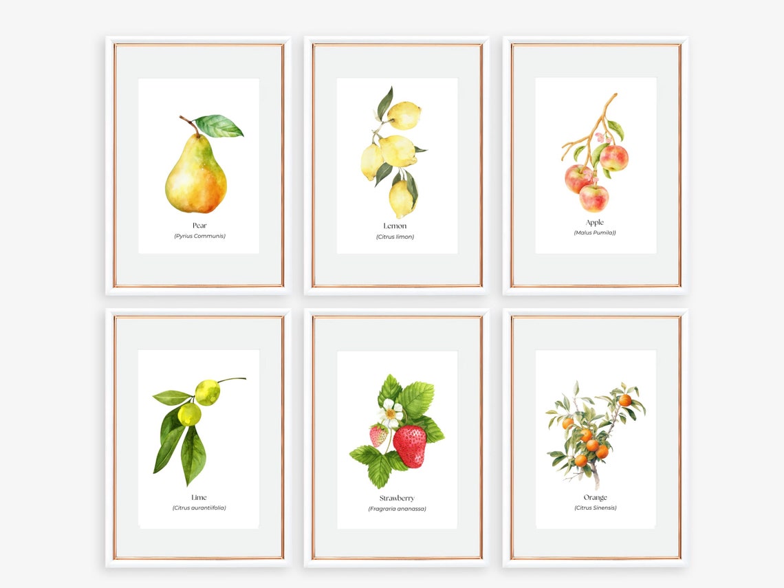 set of 2 kitchen prints | kitchen wall art, fruit wall... Summer Fruit Wall Art, Kitchen Wall Decor, Kitchen Printable Wall Art ...