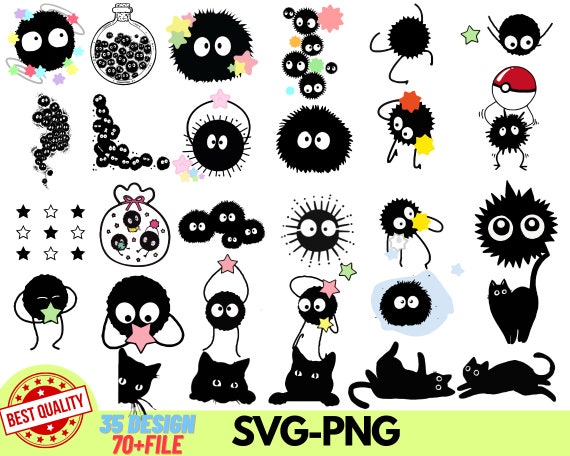 Enchanting Soot Sprite SVG Bundle: Studio Ghibli Inspired Vector Graphics,  Instant Download, and Layered Files