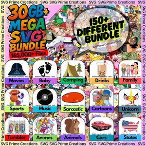 Mega SVG Bundle - 165.000+ Dateien - 30GB+ digitale SVG-Sammlung für Cricut & Design-Projekte