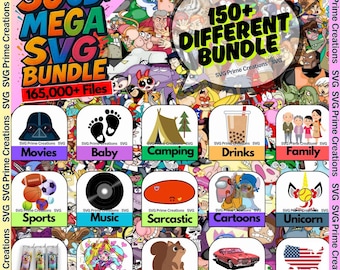 Mega SVG Bundle - 165.000+ Dateien - 30GB+ digitale SVG-Sammlung für Cricut & Design-Projekte
