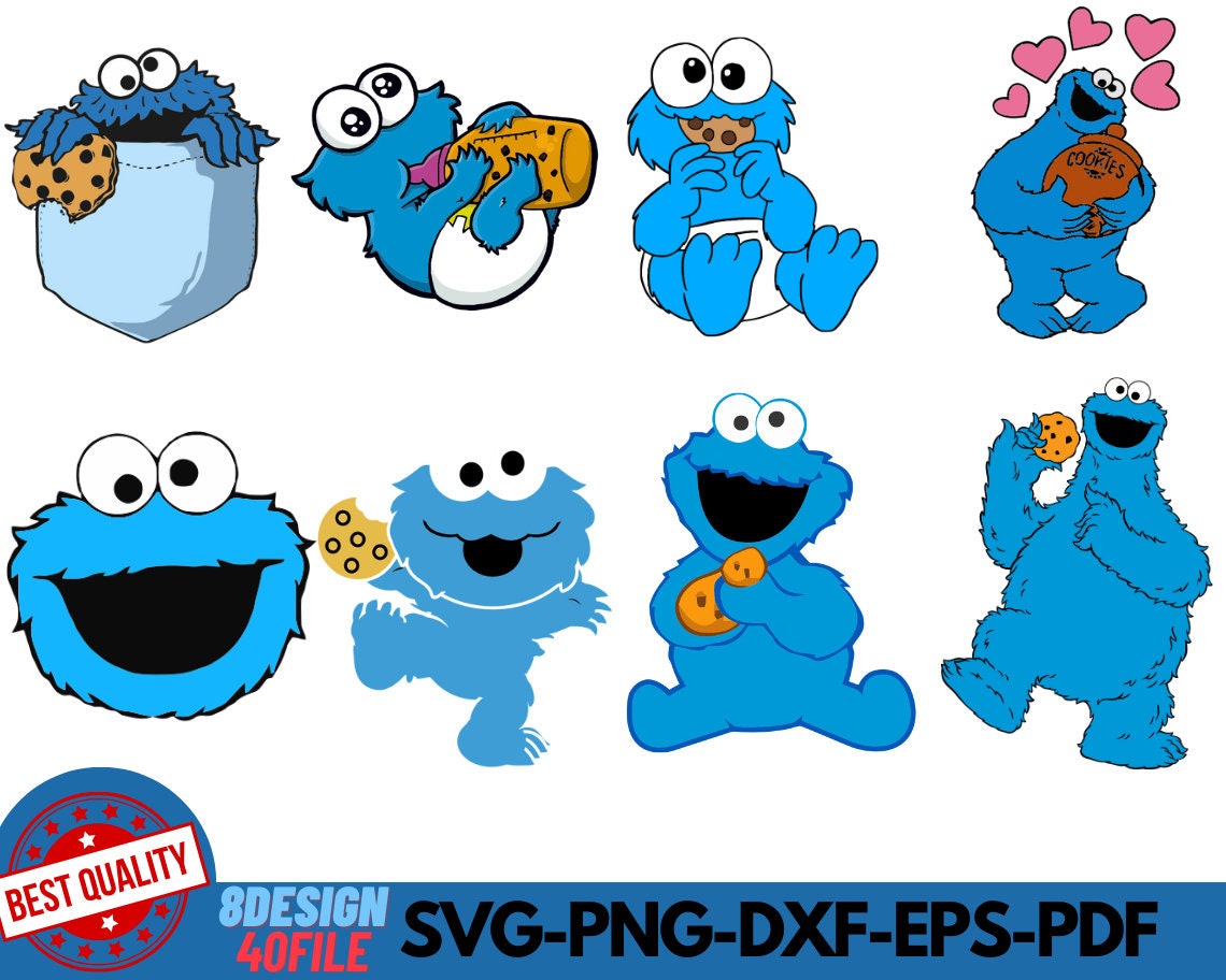 Cookie Monster,cookie Monster Svg Bundle, Elmo Svg, Cookie Svg, Monster