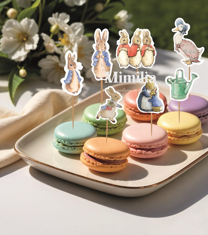 Toppers Imprimibles Peter Rabbit Cupcakes Cumpleaños Rabbit Party Cake ...