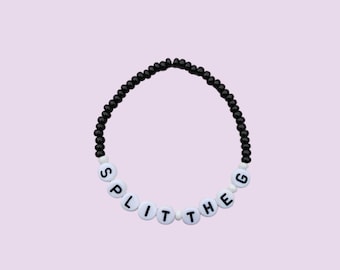 Split the G Bead Bracelet in Black and White Beads | Fun Irish Stout Gift Idea
