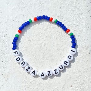 Italian Forza Azzurri seed bead bracelet