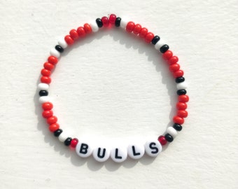 BULLS - Pulsera de cuentas de baloncesto NBA Chicago Bulls