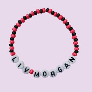 Liv Morgan Beaded Bracelet – Handmade WWE Wrestling Jewelry – Hot Pink & Black Fan Gift – “Watch Me” Inspired with Free Shipping