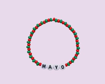 Pulseira dos Campeões do Condado de Mayo – Pulseira Vermelha e Verde Feita à Mão