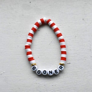 Arsenal Gooner clay bead Bracelet in red and white