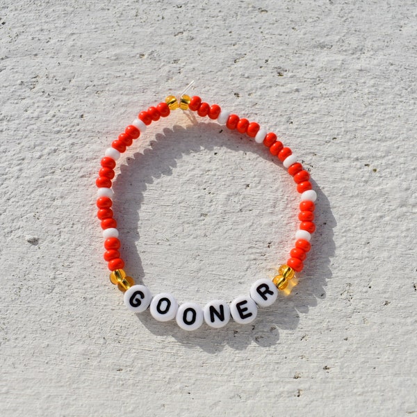 Arsenal Gooner seed bead bracelet