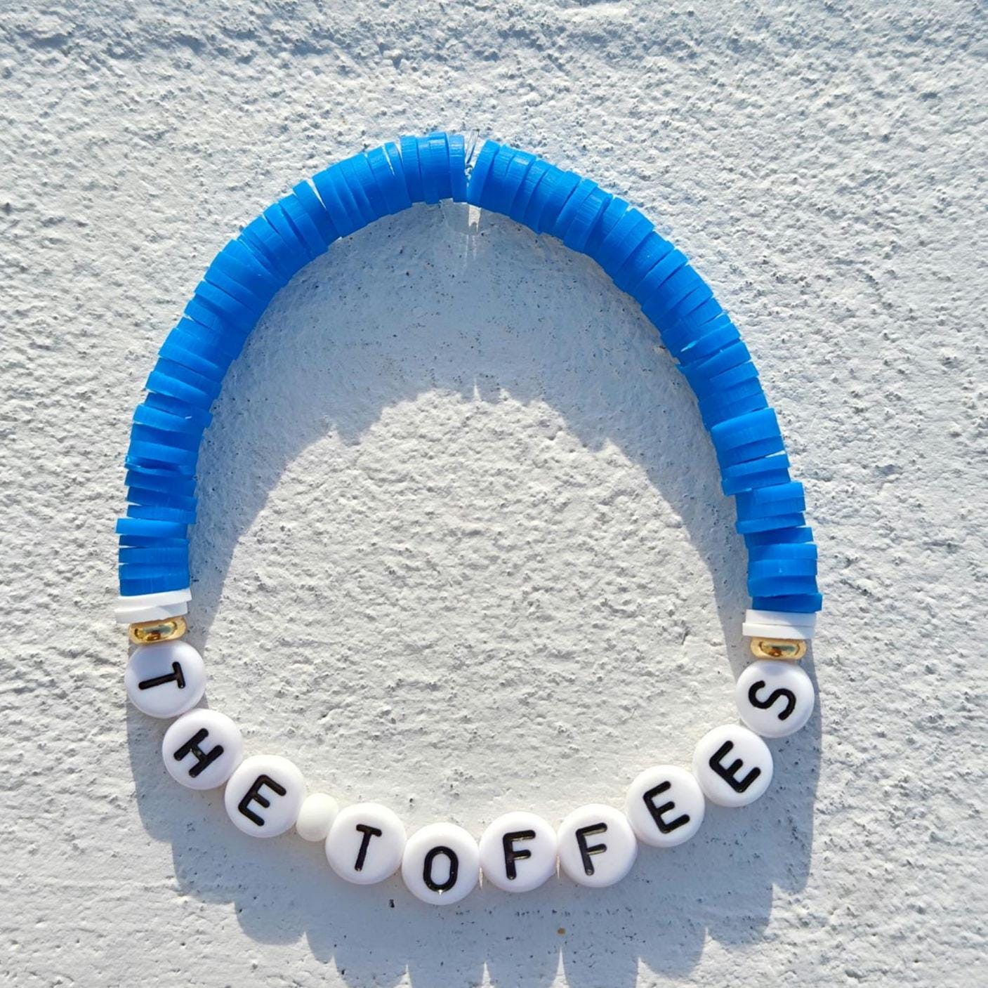 Everton FC Beaded Bracelet With Tag & Heart Charm – Adjustable Football Fan Jewelry For Women, UK-Made Gift-966245