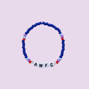 Arsenal Women Football Club bead bracelet (AWFC) in away kit colors
