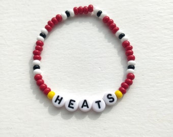 HEATS - Pulsera de cuentas de baloncesto de la NBA de los Miami Heat