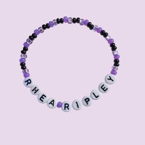 Rhea Ripley WWE Bracelet – Handmade Purple & Black Beaded Wrestling Fan Jewelry