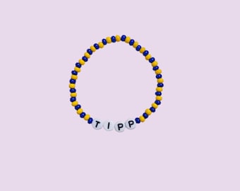 Tipperary GAA Armband – Handgefertigte Gelb & Blau Perlenschmuck | Tipp Fan Geschenk