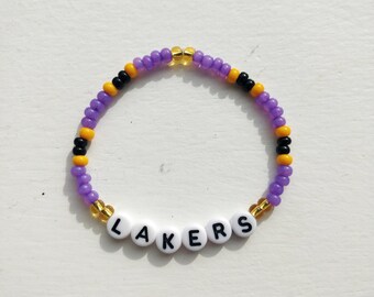 LAKERS - Pulsera de cuentas de baloncesto de la NBA de Los Angeles Lakers