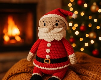 Patrón Amigurumi de Papá Noel a crochet, apto para principiantes (Descargar PDF)