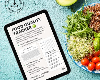 Printable Food Quality Tracker | Meal Journal, Wellness Planner (Digital Download)