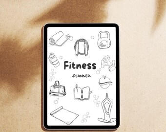 Planificador digital de actividad física: registro de bienestar, comidas y agua (PDF imprimible)