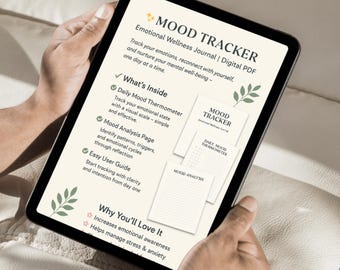 Rastreador de estado de ánimo: diario de bienestar y autocuidado (descarga digital)