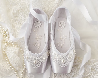 White Wedding Pointe Shoes