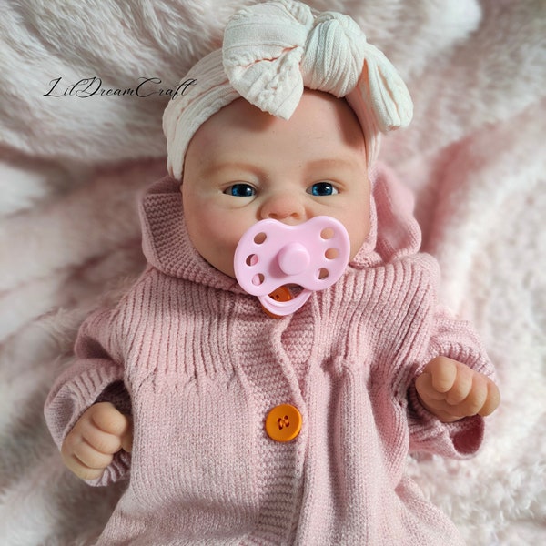 2.5Lbs. Weighted Silicone Reborn Baby Doll, Handmade 14" Newborn reborn Baby Doll Girl or Boy