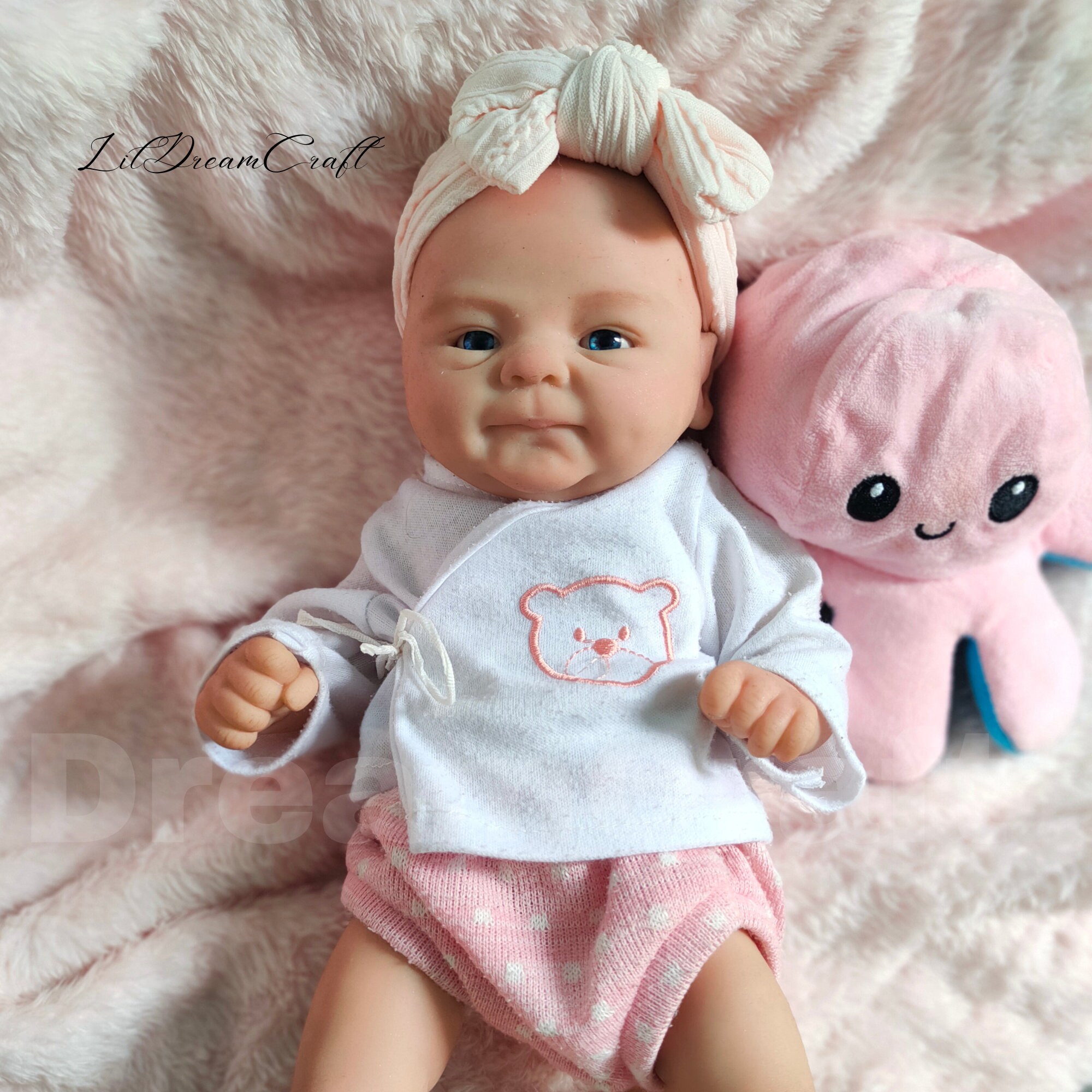 14 Full Body Silicone Reborn Baby Doll Girl for Gift Lifelike Handmade 2lb Reborn Baby Doll