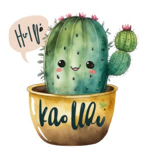 Adesivo Cactus Pianta Succulenta Verde Divertente Decorazione per la Stanza Regalo