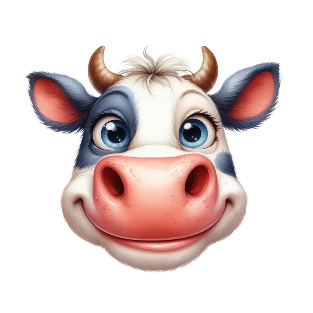 Lustige Kuh Sticker Set 9×9 cm Funny Cow Multipack Aquarell Aufkleber ...