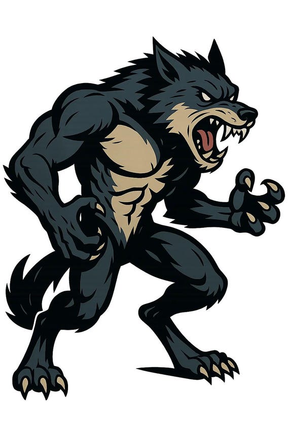 Werewolf Comic Sticker  Funny Horror Monster Sticker in Cartoon Style for  Car Laptop Wall Decal  Funny Wolfman Design - Etsy