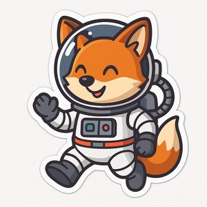 Adesivo Volpe Astronauta – Grazioso adesivo per auto – resistente alle intemperie, spaziale – regalo per gli amanti degli animali, della fantascienza e dello spazio