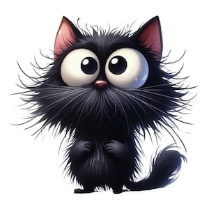 Crazy Cat Sticker – Whimsical cat motif as wall tattoo & car sticker