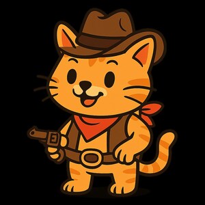 Adesivo per gatti da cowboy, adesivo in vinile resistente ai raggi UV per esterni, realizzato con pellicola di alta qualità di Orafol, adesivo per auto, adesivo per laptop