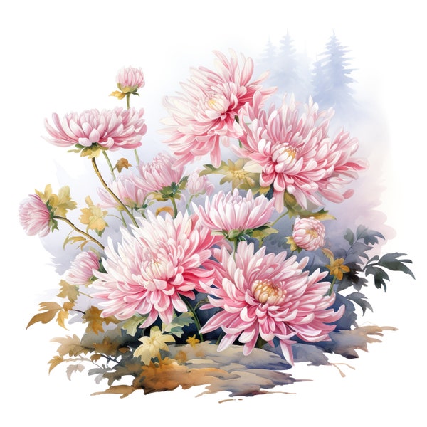 Autoaufkleber Sticker Chrysanthemen Aquarell Aufkleber Wetterfester Outdoor Vinyl