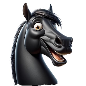Laughing horse face wall sticker, funny horse mural, decorative horse poster, horse art, wall decoration, humorous animal motif