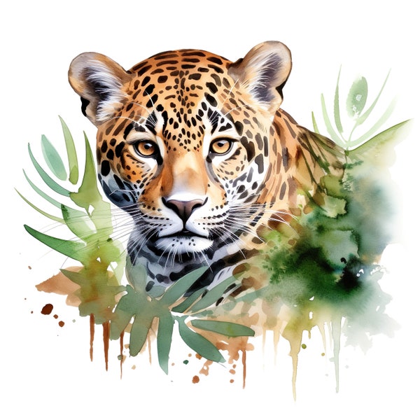 Autoaufkleber Sticker Aquarell Jaguar Aufkleber Wetterfester Outdoor Vinyl