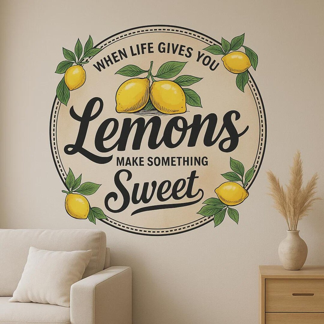 Retro Lemon Wall Sticker With the Saying When Life Gives You Lemons ...