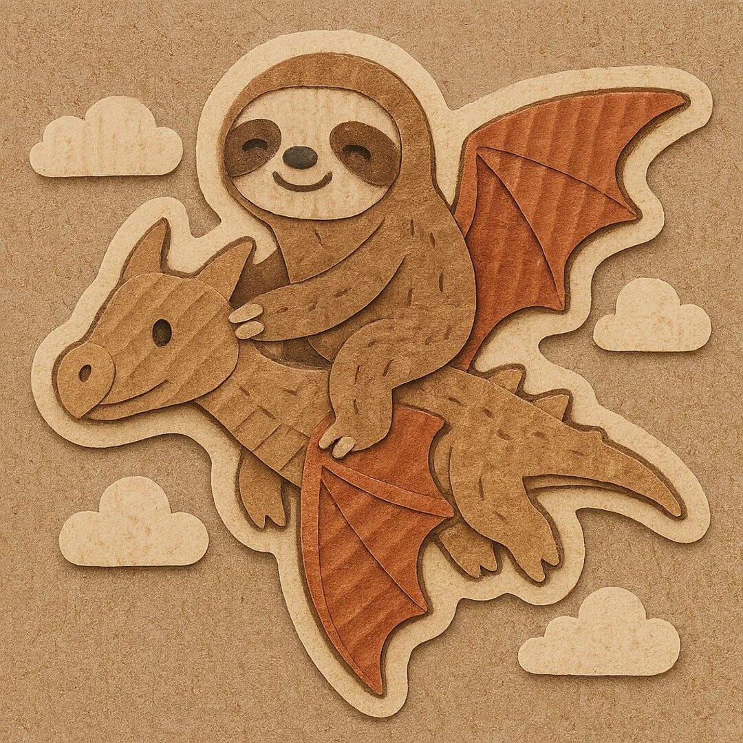 Sloth Floating on a Kite – Funny Cartoon Sticker – Weatherproof – Gift ...