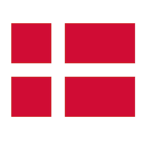 Pode incluir: A bandeira da Dinamarca, uma cruz escandinava branca sobre um fundo vermelho. A cruz estende-se até às bordas, dividindo a bandeira em quatro retângulos. O design é simples e arrojado, com um impacto visual claro.