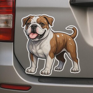 Cute Bulldog Dog Car Sticker Funny Pet Cartoon Decoration