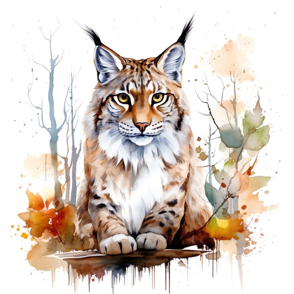 Autoaufkleber Sticker Luchs Aquarell Aufkleber Wetterfester Outdoor Vinyl