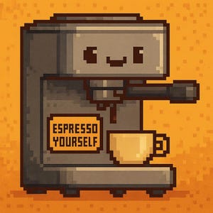 Autocollants Espresso Yourself | Autocollant de café amusant avec machine à café | Conception de barista nerd | Cadeau pour les amateurs de café