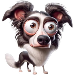 Cute Border Collie Wall Decal | Cartoon Dog Sticker with Big Eyes | Animal Lover Gift | Nursery & Living Room Decor